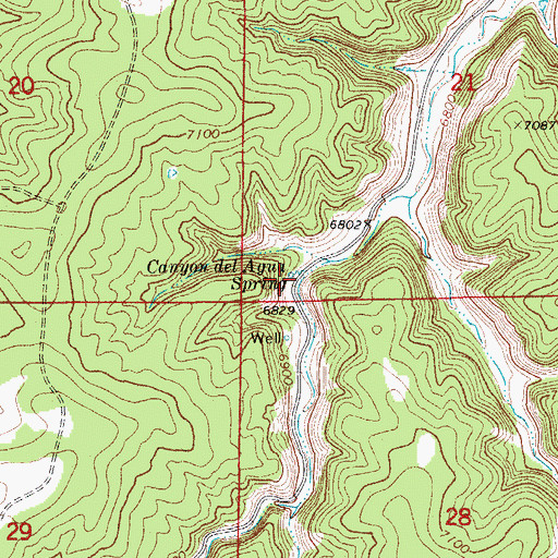 Topographic Map of Canyon Del Agua Spring, CO