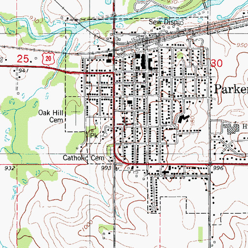 Topographic Map of First Congregational Church, IA