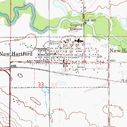 Topographic Map of New Hartford Police Department, IA