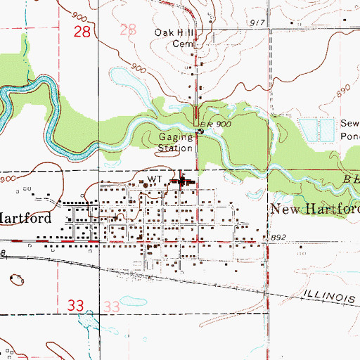 Topographic Map of Dike - New Hartford Junior High School, IA
