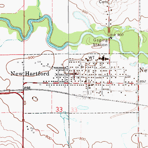 Topographic Map of First Baptist Church, IA