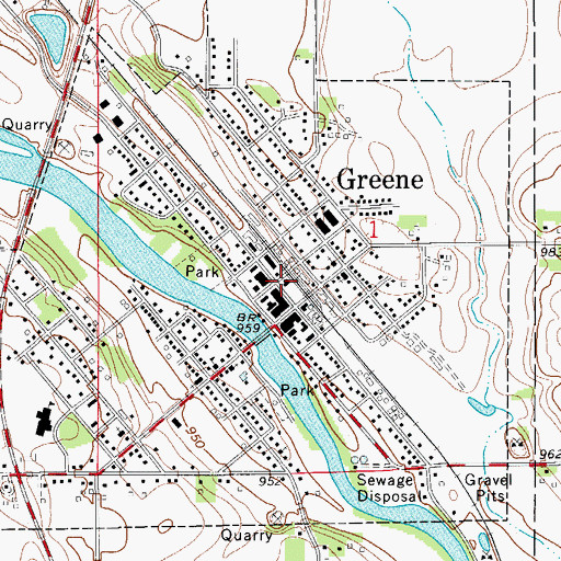 Topographic Map of Greene, IA
