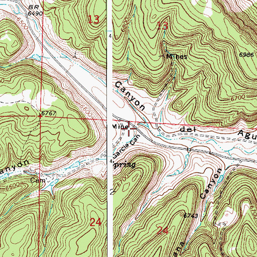Topographic Map of Garcia Canyon, CO