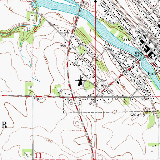 Topographic Map of North Butler Greene Elementary School, IA