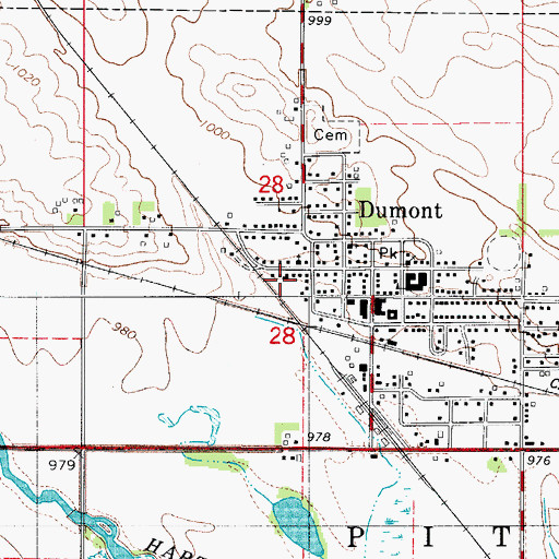 Topographic Map of Dumont Care Center, IA