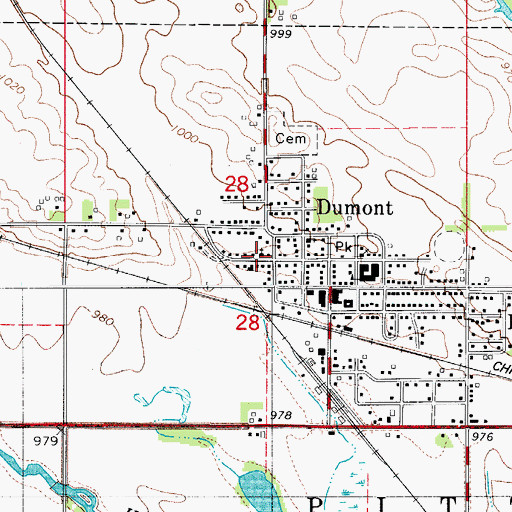 Topographic Map of Dumont Reformed Church, IA