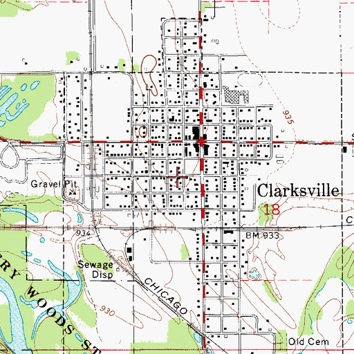 Topographic Map of Church of Christ, IA