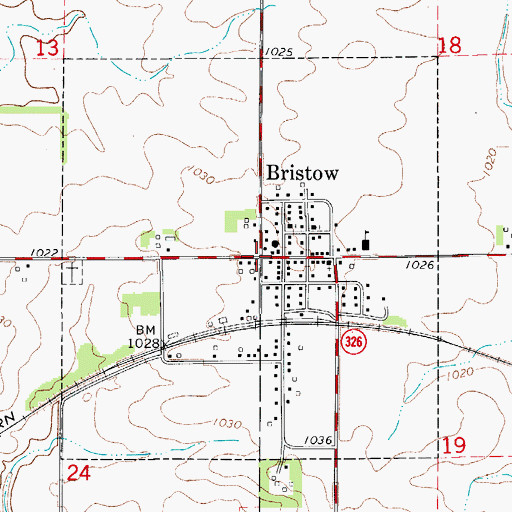 Topographic Map of Church of Christ, IA