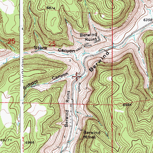 Topographic Map of School Canyon, CO