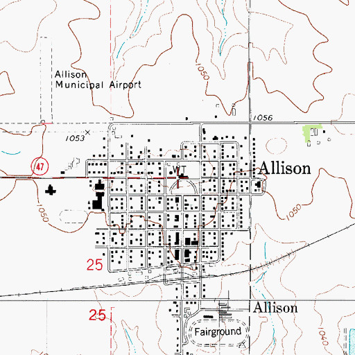 Topographic Map of Pittsford School Number Three (historical), IA
