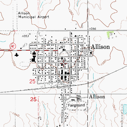 Topographic Map of Saint James Lutheran Church, IA