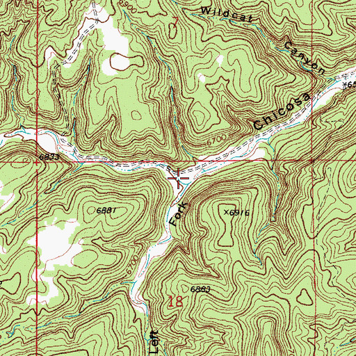 Topographic Map of Left Fork Chicosa Canyon, CO