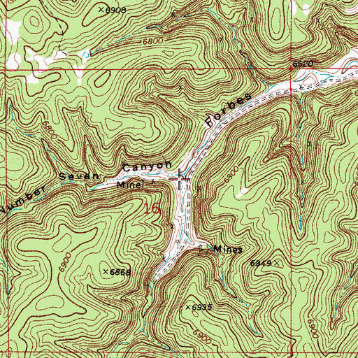 Topographic Map of Number Seven Canyon, CO