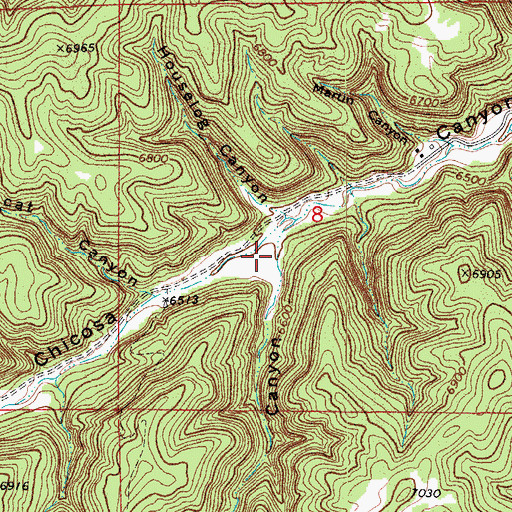 Topographic Map of Current Canyon, CO