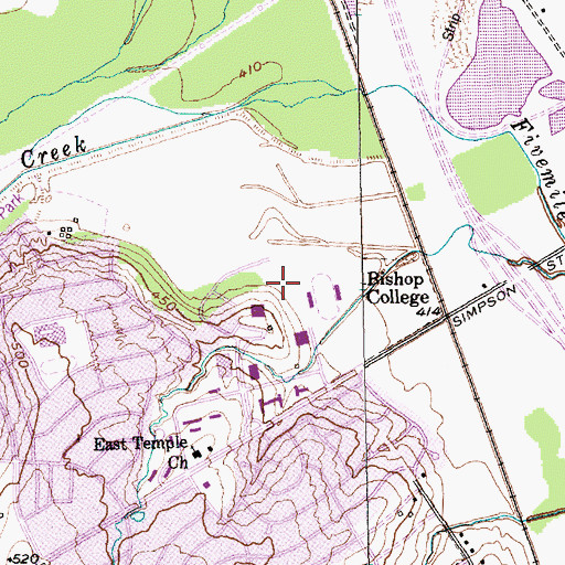 Topographic Map of Paul Quinn College, TX