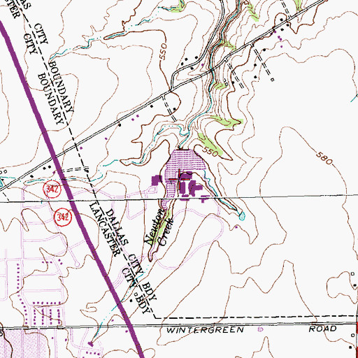 Topographic Map of Cedar Valley College, TX