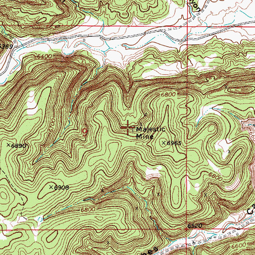 Topographic Map of Majestic Mine, CO