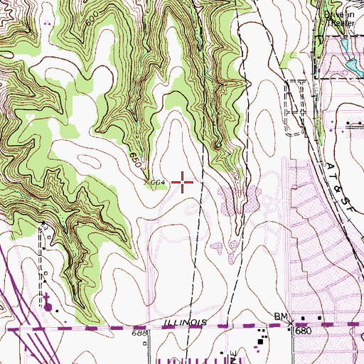 Topographic Map of Mountain View College, TX
