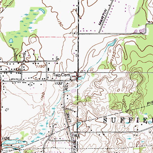 Topographic Map of Keiser Cemetery, OH