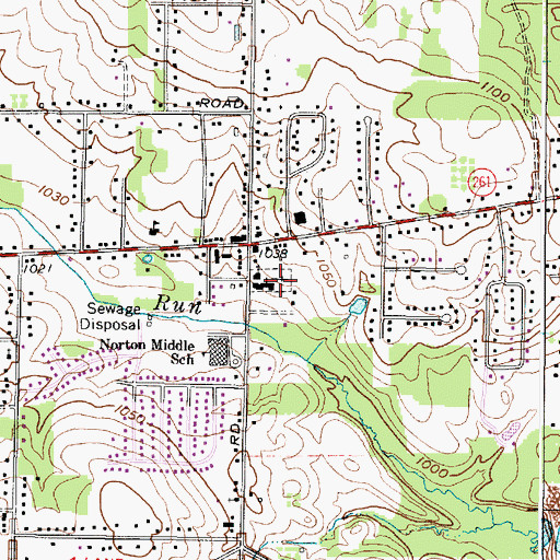 Topographic Map of Loyal Oak Cemetery, OH