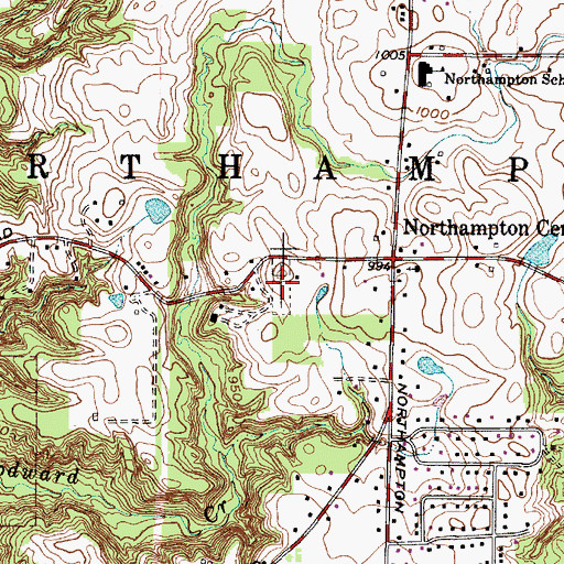 Topographic Map of Northampton Center Cemetery, OH
