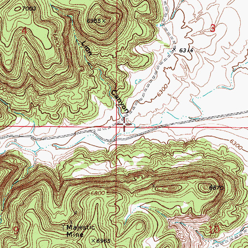 Topographic Map of Lion Canyon, CO