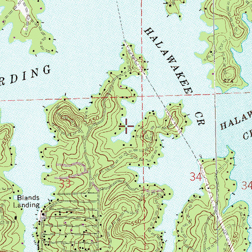 Topographic Map of Bartletts Ferry Lake, AL