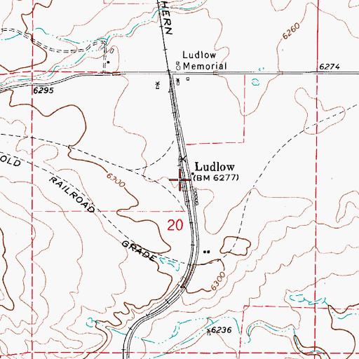 Topographic Map of Ludlow, CO