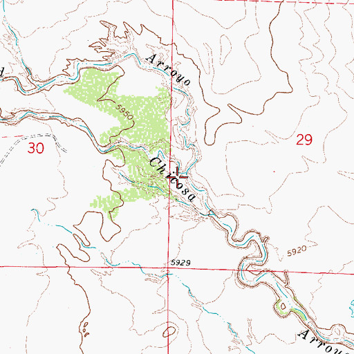 Topographic Map of Berwind Arroyo, CO