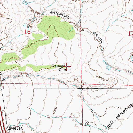 Topographic Map of Gallegos Cemetery, CO