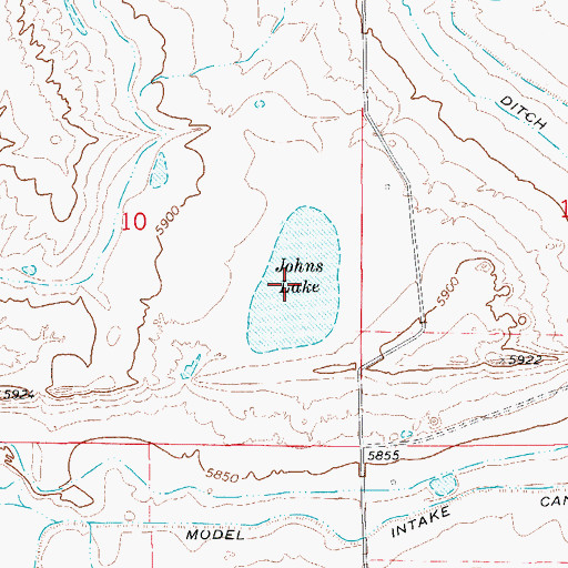 Topographic Map of Johns Lake, CO