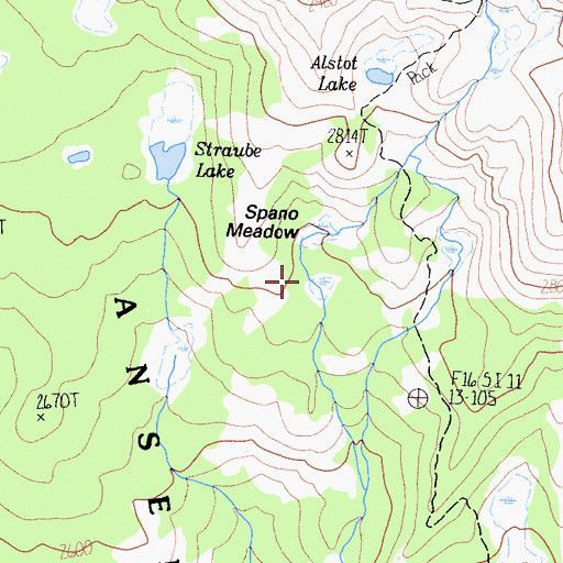 Topographic Map of Ansel Adams Wilderness, CA