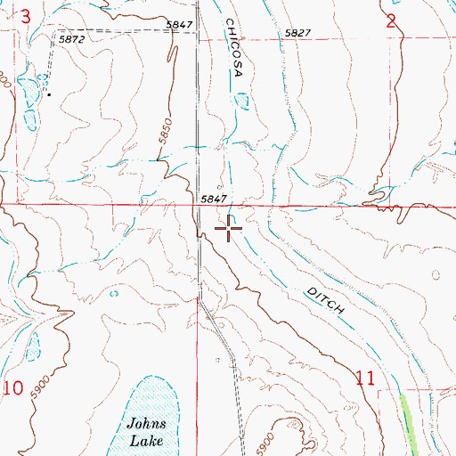 Topographic Map of Chicosa Ditch, CO