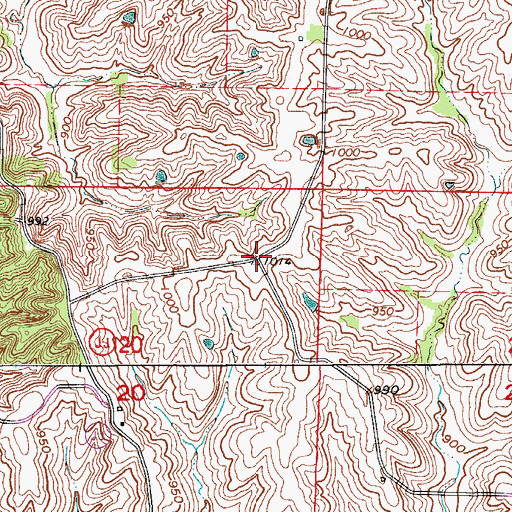 Topographic Map of Tullvania Post Office, MO