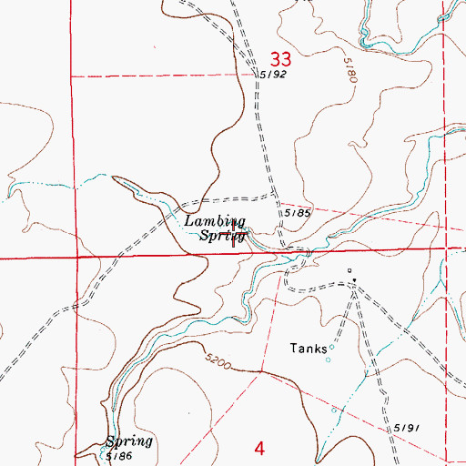 Topographic Map of Lambing Spring, CO
