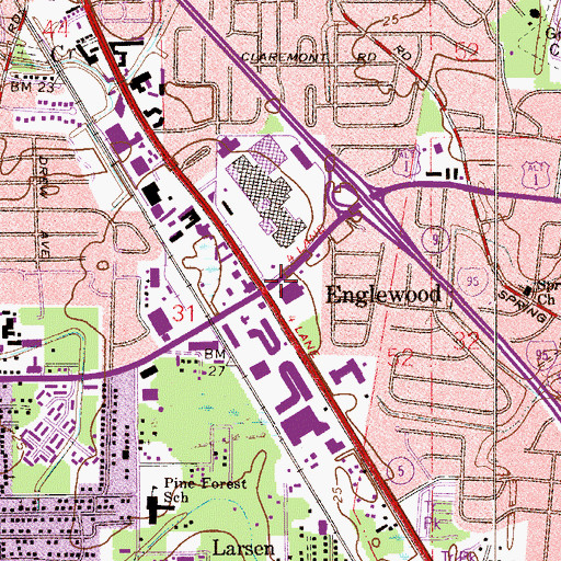 Topographic Map of South Metro, FL