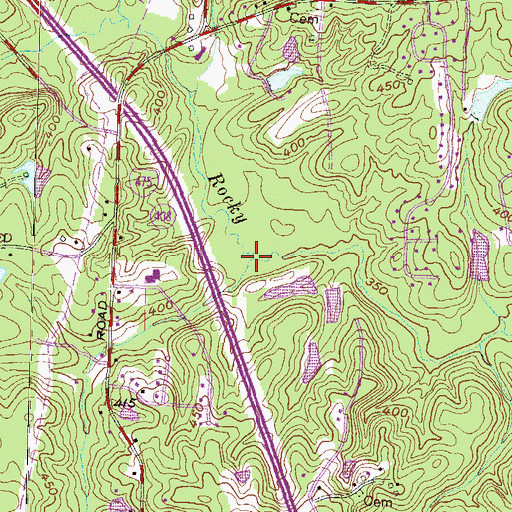 Topographic Map of Trinity Creek, GA