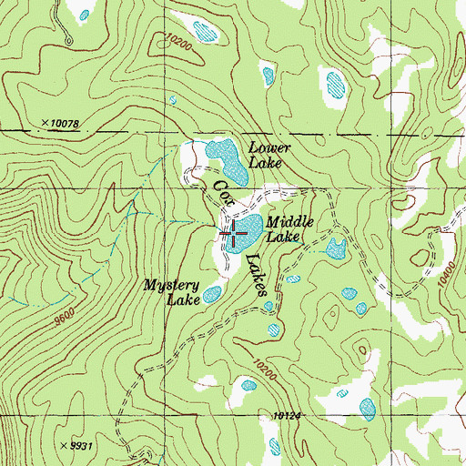 Topographic Map of Middle Lake, CO