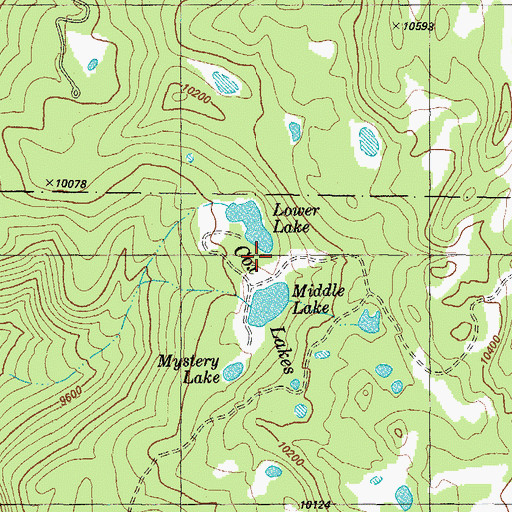 Topographic Map of Cox Lakes, CO