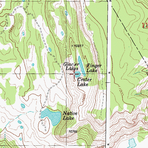Topographic Map of Crater Lake, CO