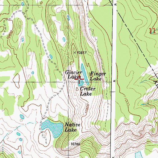 Topographic Map of Glacier Lakes, CO