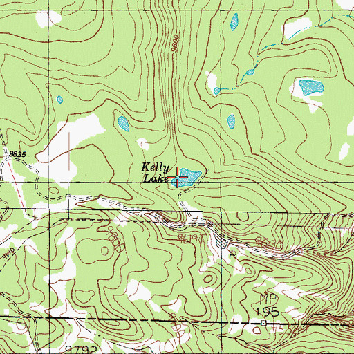 Topographic Map of Kelly Lake, CO