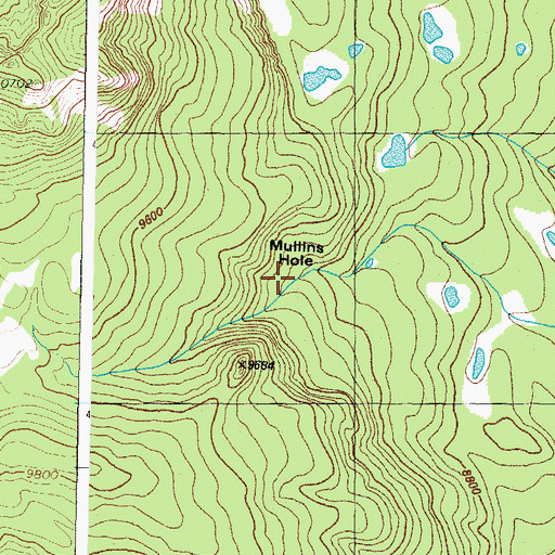 Topographic Map of Mullins Hole, CO