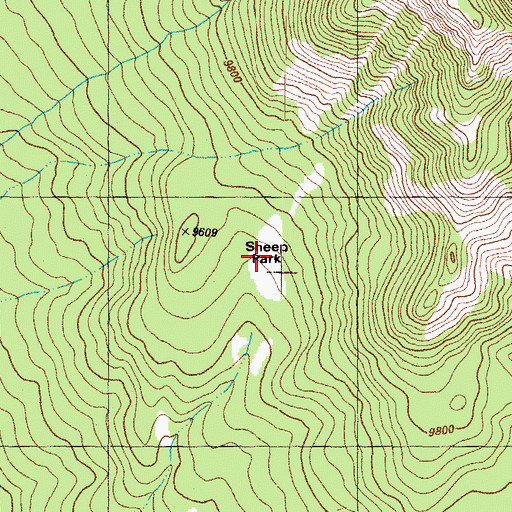 Topographic Map of Sheep Park, CO