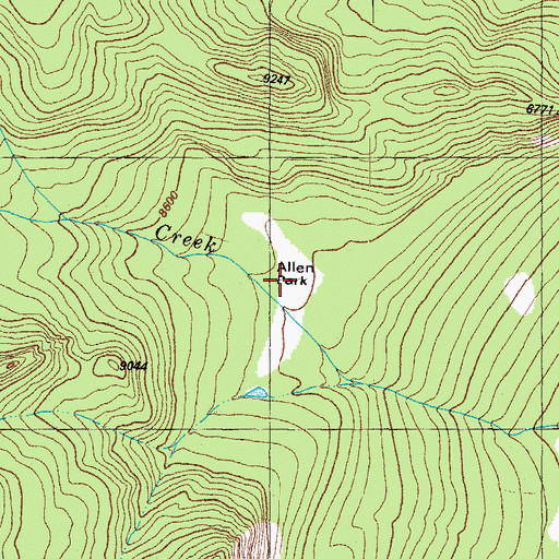 Topographic Map of Allen Park, CO