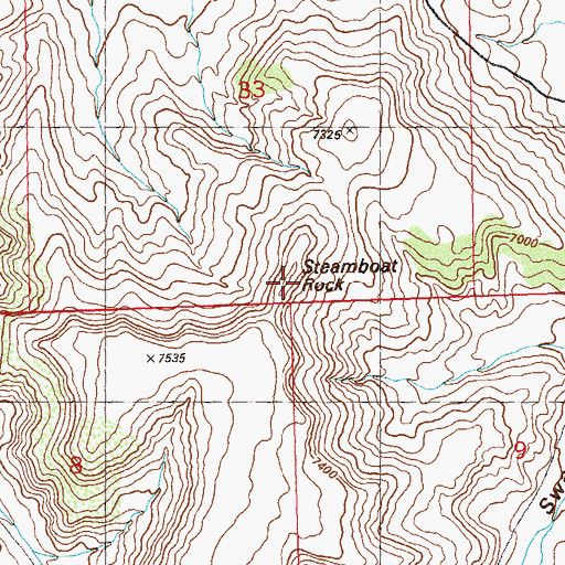 Topographic Map of Steamboat Rock, CO