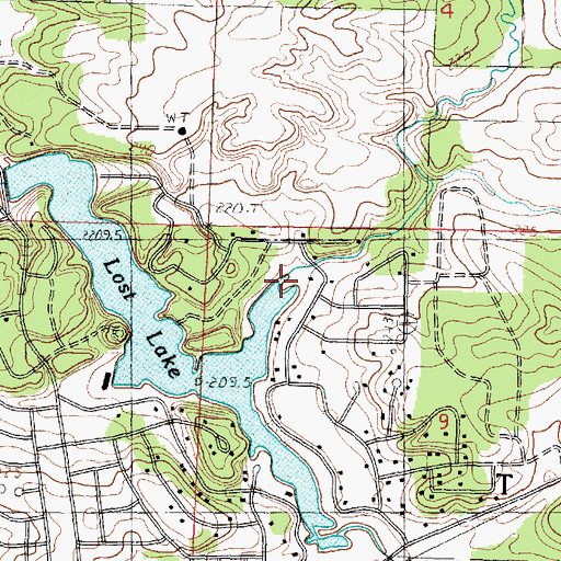 Topographic Map of Babbling Brook, IL