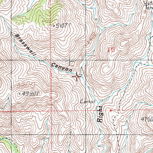 Topographic Map of Brasswell Canyon, AZ