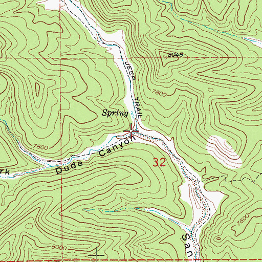 Topographic Map of Dude Canyon, CO