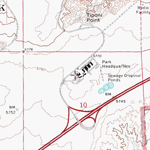 Topographic Map of Painted Desert Visitor Center, AZ
